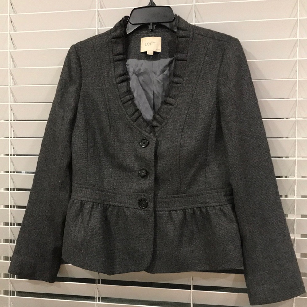 Loft blazer, grey, size 10 petite